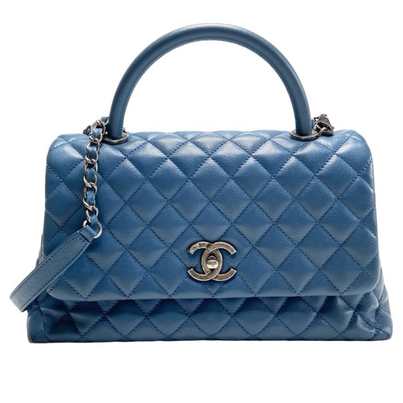 Chanel Medium Coco Caviar Top Handle Flap Bag - Picture 1 of 16